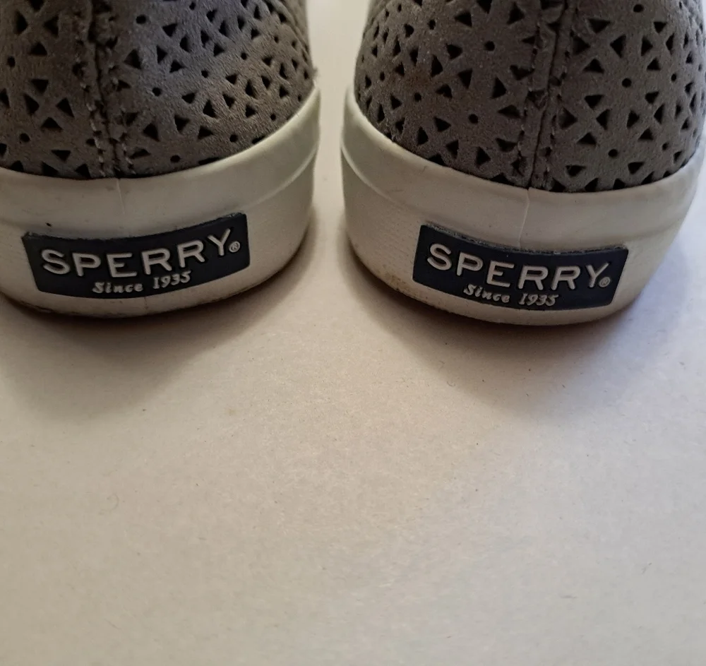 Sperry Grey Suede Slip On Shoes Size 6.5
